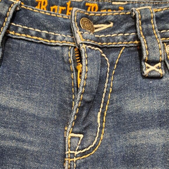 Rock Revival Joyelle Jeans Distressed Denim Straight Leg Low Rise Women's 28 - Picture 6 of 16